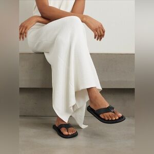 Proenza Schouler Cooper Black Leather Flip Flops